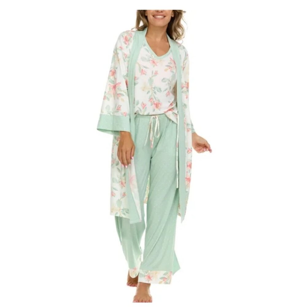 Flora Nikrooz Women's 3-piece PJ Set Green M